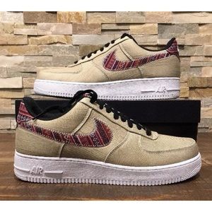 NEW NIKE AIR FORCE 1 07 LV8 KHAKI/BLACK WHITE
